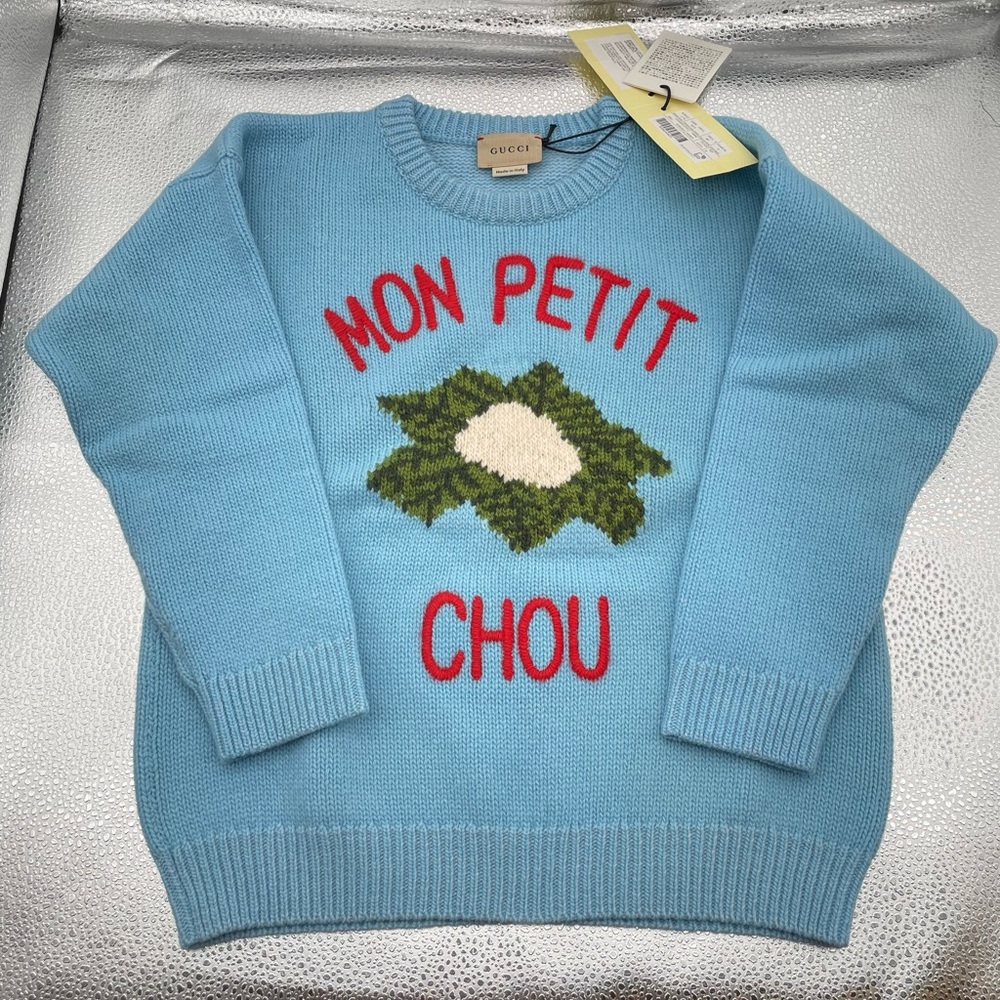 Gucci Children's wool sweater with cauliflower embroidery